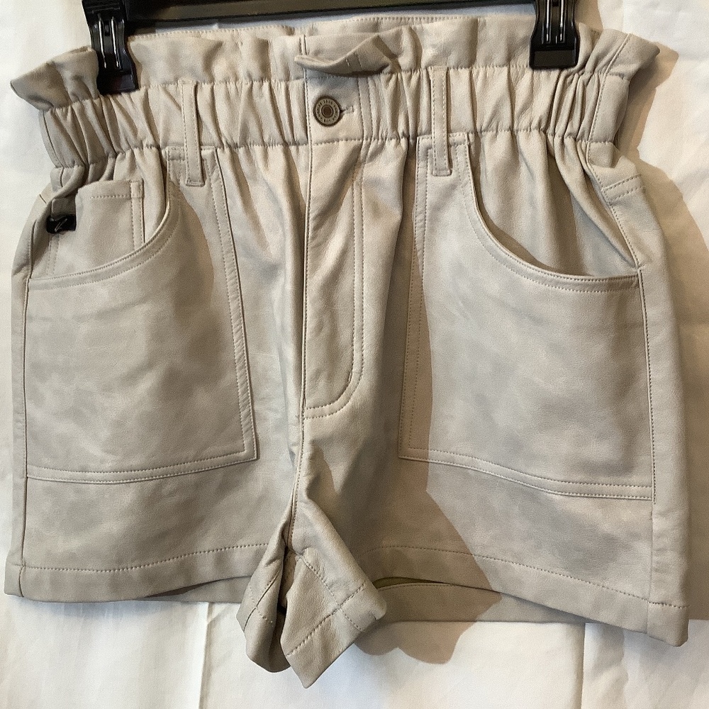 NWOT Kancan camel /tan shorts ladies PU leather